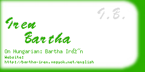 iren bartha business card